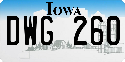 IA license plate DWG260