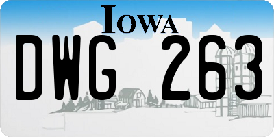 IA license plate DWG263