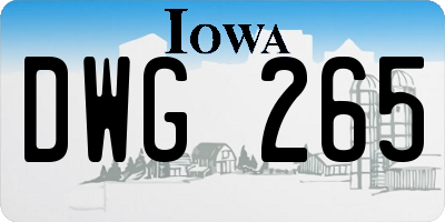 IA license plate DWG265