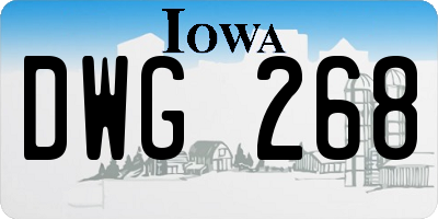 IA license plate DWG268