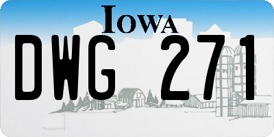 IA license plate DWG271