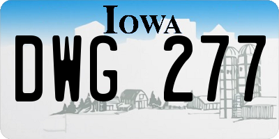 IA license plate DWG277