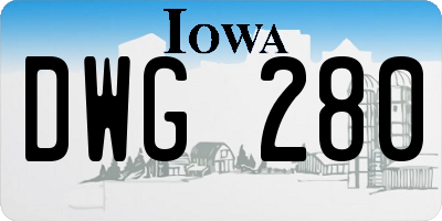 IA license plate DWG280