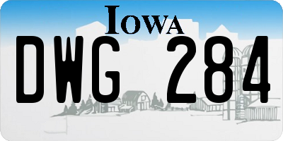 IA license plate DWG284