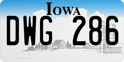 IA license plate DWG286