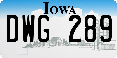 IA license plate DWG289