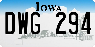 IA license plate DWG294