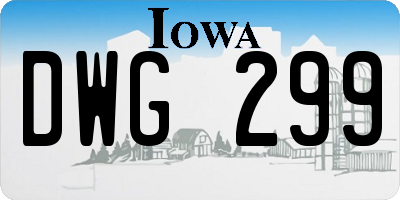 IA license plate DWG299