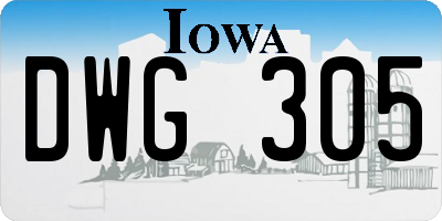 IA license plate DWG305