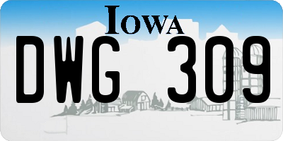 IA license plate DWG309