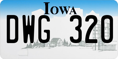 IA license plate DWG320