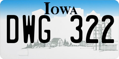 IA license plate DWG322