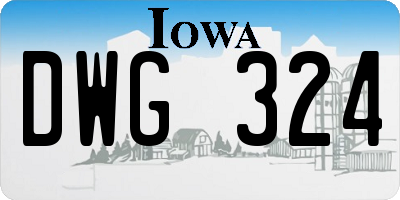 IA license plate DWG324