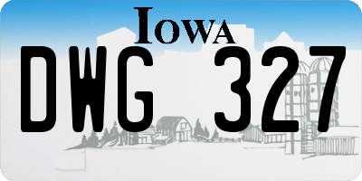 IA license plate DWG327