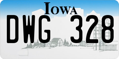 IA license plate DWG328
