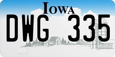 IA license plate DWG335