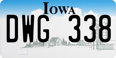 IA license plate DWG338