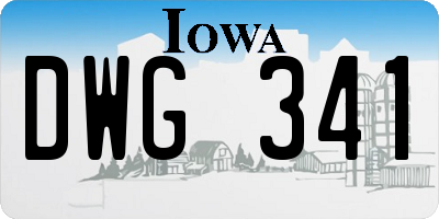 IA license plate DWG341