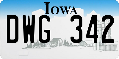 IA license plate DWG342