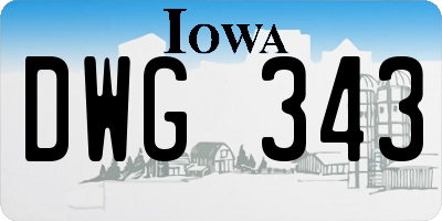IA license plate DWG343