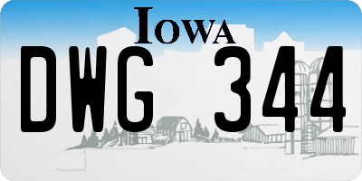 IA license plate DWG344