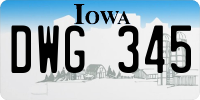 IA license plate DWG345