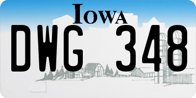IA license plate DWG348