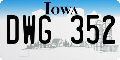 IA license plate DWG352