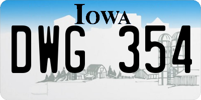 IA license plate DWG354