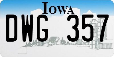IA license plate DWG357