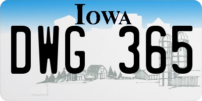 IA license plate DWG365
