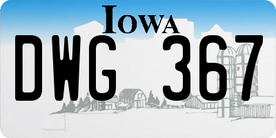 IA license plate DWG367