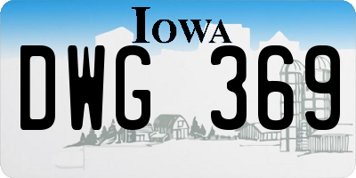 IA license plate DWG369