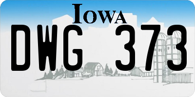 IA license plate DWG373