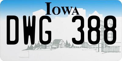 IA license plate DWG388