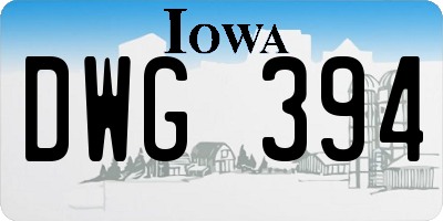 IA license plate DWG394