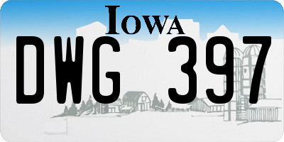 IA license plate DWG397