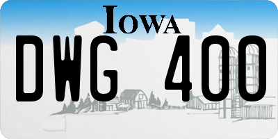 IA license plate DWG400