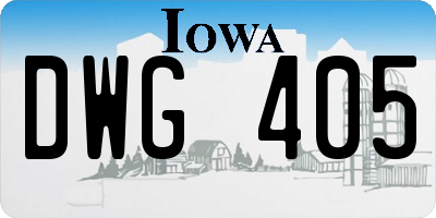 IA license plate DWG405