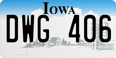 IA license plate DWG406