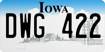 IA license plate DWG422