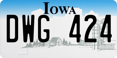 IA license plate DWG424