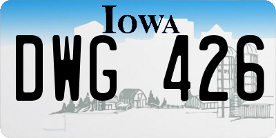 IA license plate DWG426