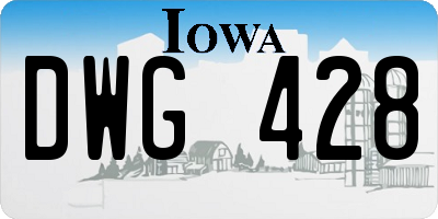 IA license plate DWG428