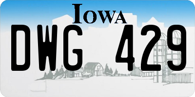IA license plate DWG429