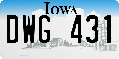 IA license plate DWG431