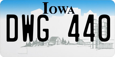 IA license plate DWG440