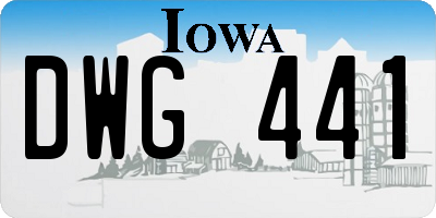 IA license plate DWG441