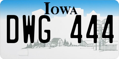 IA license plate DWG444