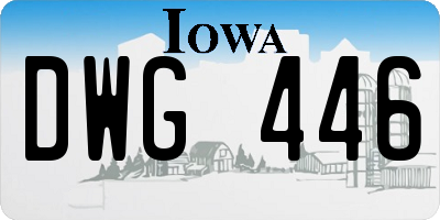 IA license plate DWG446
